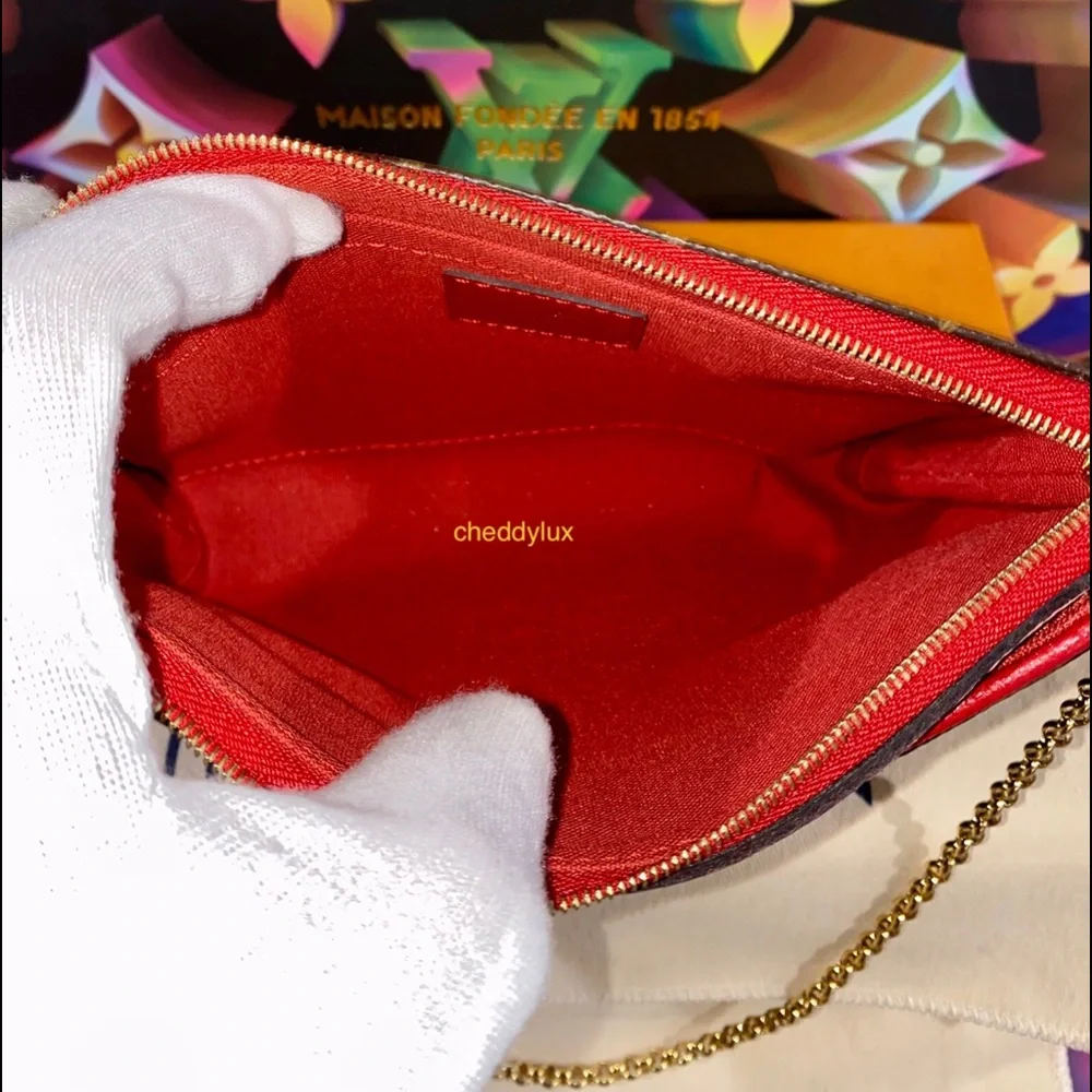 🍎🍎🍎Authentic Louis Vuitton Pallas Clutch Crossbody Bag in Monogram